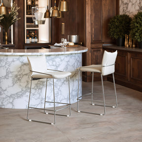 Pola White Counter Stool - Ornate Home