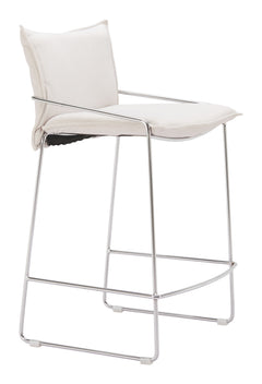 Pola White Counter Stool - Ornate Home