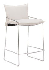Pola White Counter Stool - Ornate Home
