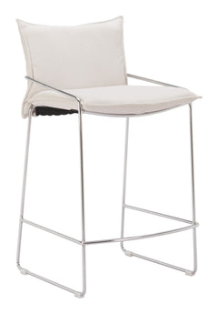 Pola White Counter Stool - Ornate Home