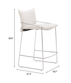 Pola White Counter Stool - Ornate Home
