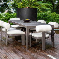 Polanco Black/Bronze Outdoor Aluminum Dining Table - Ornate Home