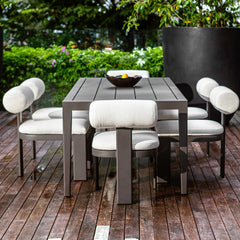 Polanco Black/Bronze Outdoor Aluminum Dining Table - Ornate Home