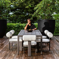 Polanco Black/Bronze Outdoor Aluminum Dining Table - Ornate Home