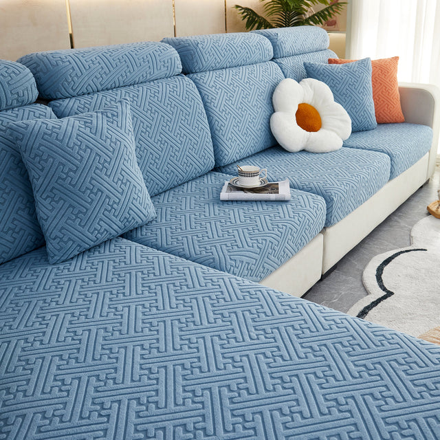 Polar Fleece Couch Cushion Covers, Stretch Sofa Seat Cushion Covers, Elastic Furniture Protector for Pets, Kid - Ornate Home