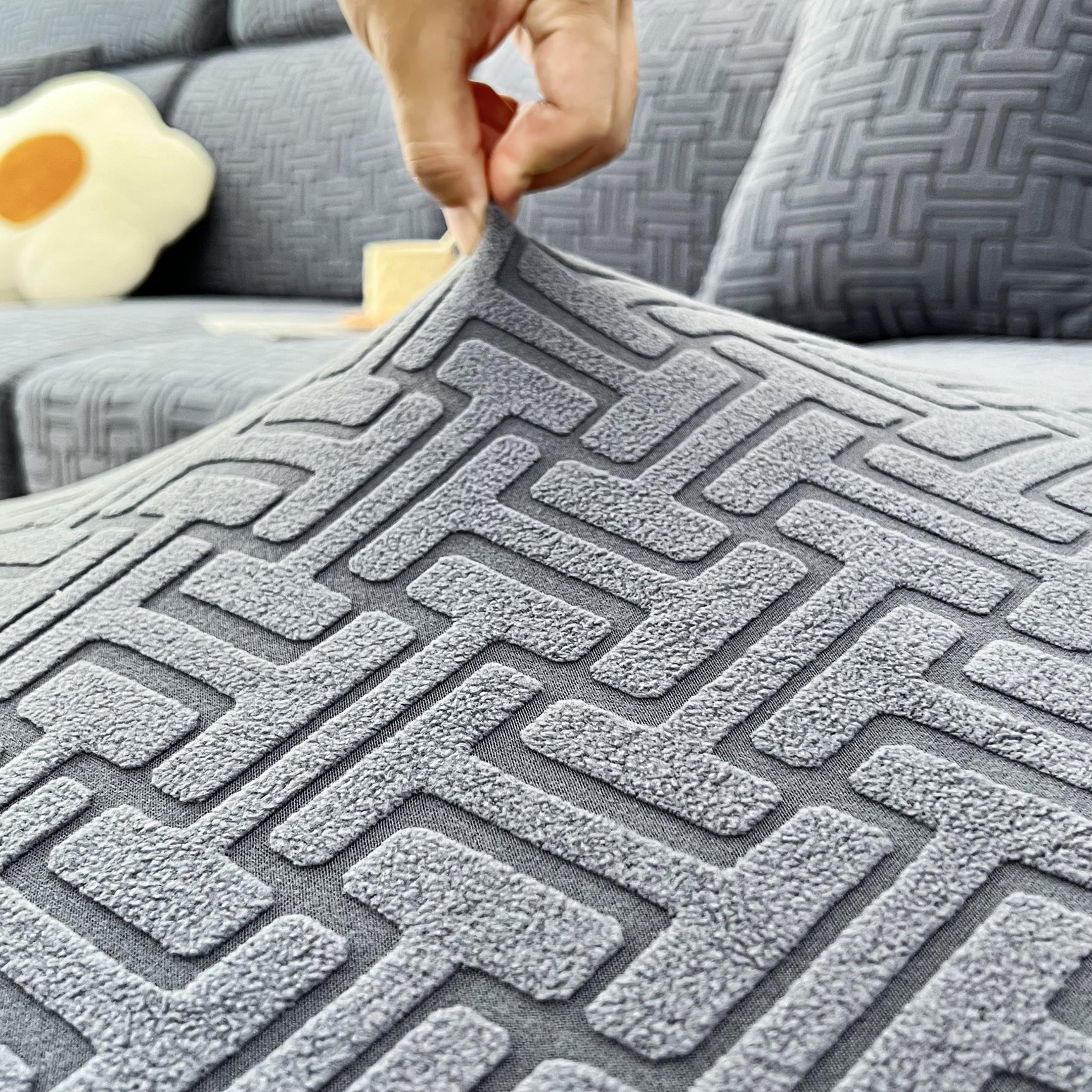 Polar Fleece Stretch Seat Cushion Covers, Couch Cushion Covers Slipcover, Sofa Cushion Protector Covers - Ornate Home