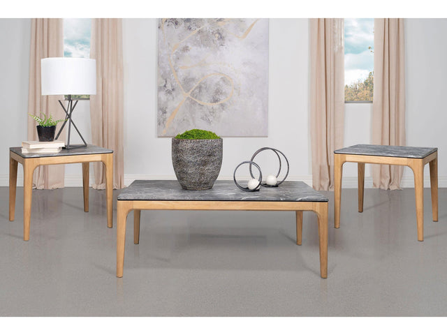 Polaris Grey 3-piece SmartTop Coffee and End Table Set - Ornate Home