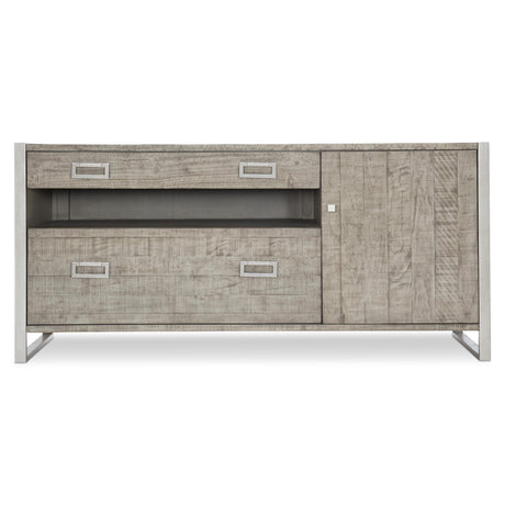 Polk Glazed Silver/Morel File Credenza - Ornate Home