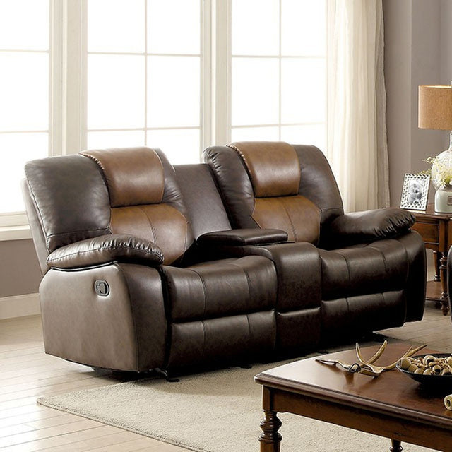 Pollux Brown/Dark Brown Loveseat - Ornate Home