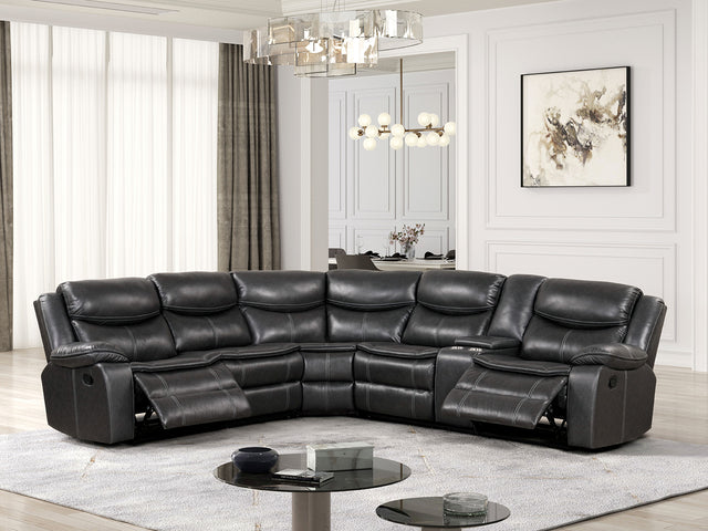 Pollux Dark Gray Reclining Sectional - Ornate Home