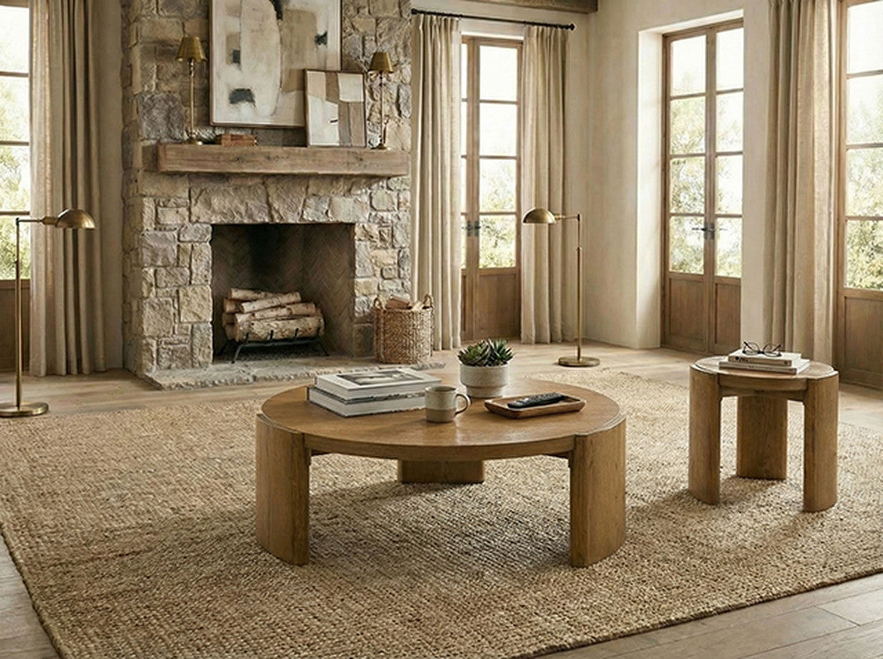 Poltimore Walnut Round Coffee Table - Ornate Home