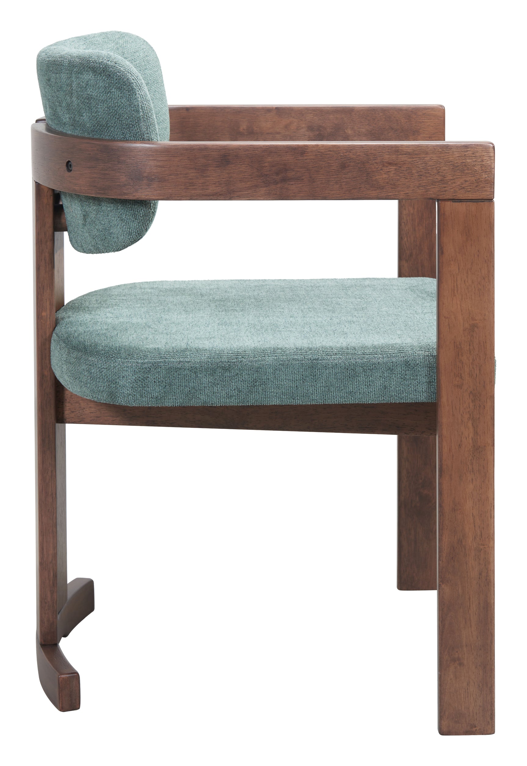 Poly Moss Gray & Walnut Dining Chair - Ornate Home
