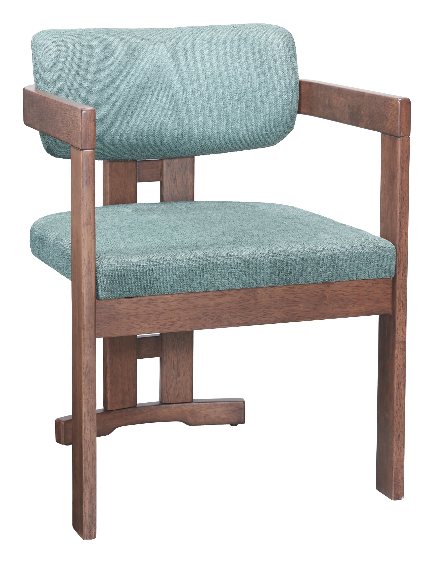 Poly Moss Gray & Walnut Dining Chair - Ornate Home
