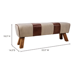 Pommel Brown Bench - Ornate Home