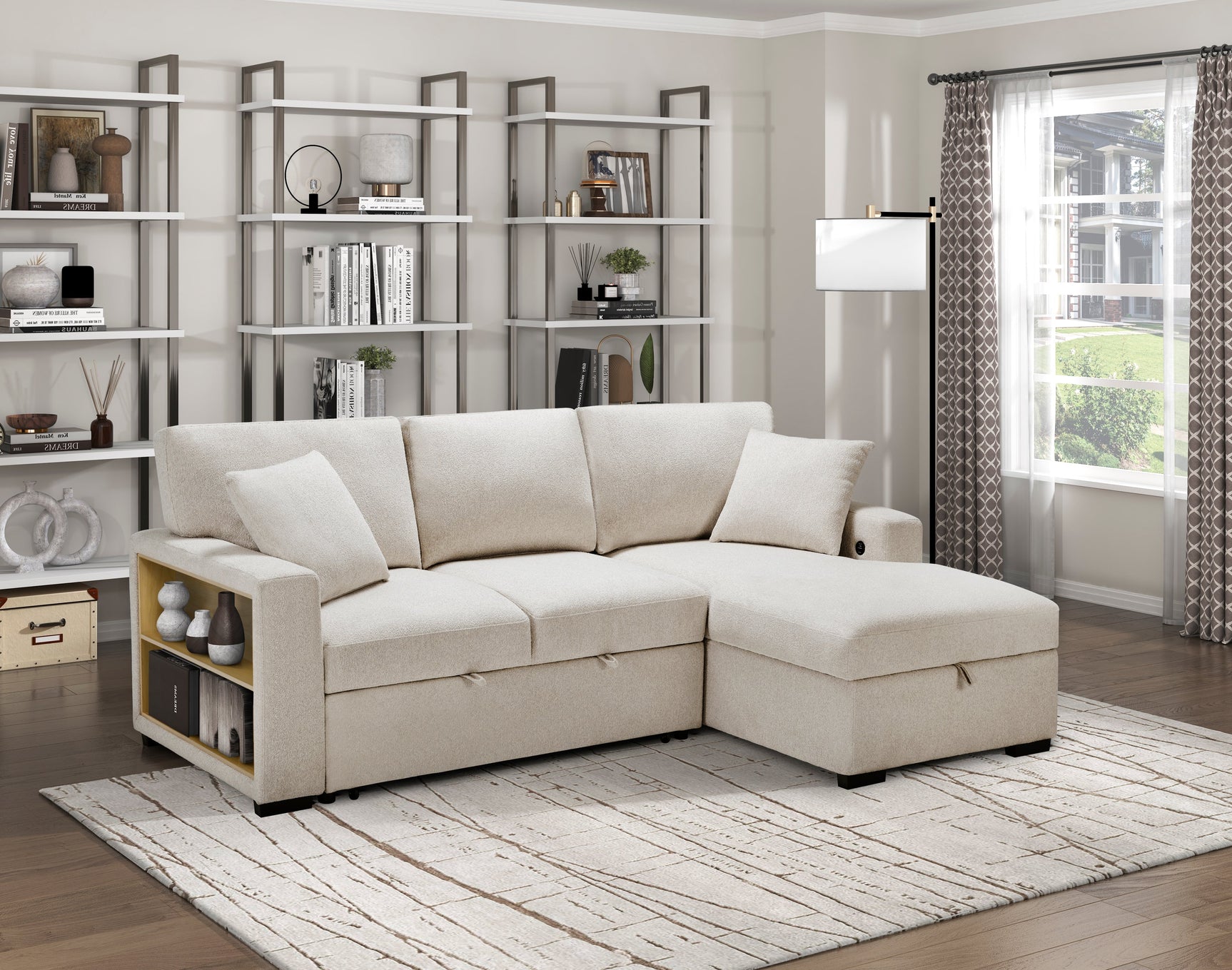 Pompano Beige Sectional with Right Chaise - Ornate Home