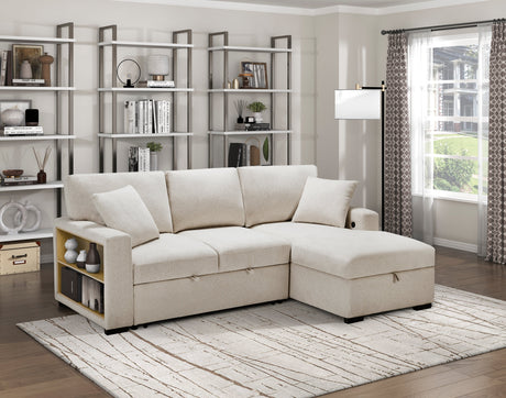 Pompano Beige Sectional with Right Chaise - Ornate Home
