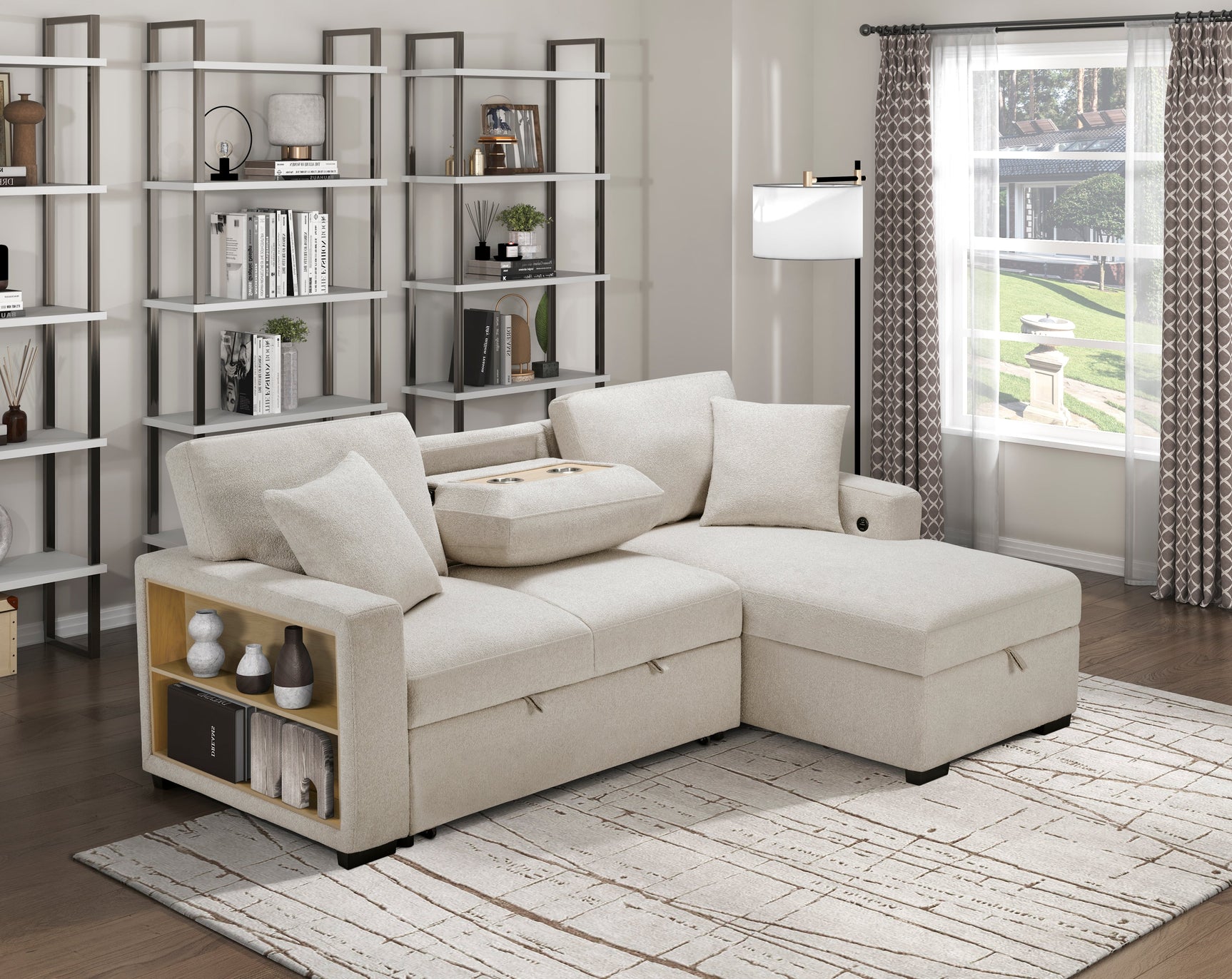 Pompano Beige Sectional with Right Chaise - Ornate Home