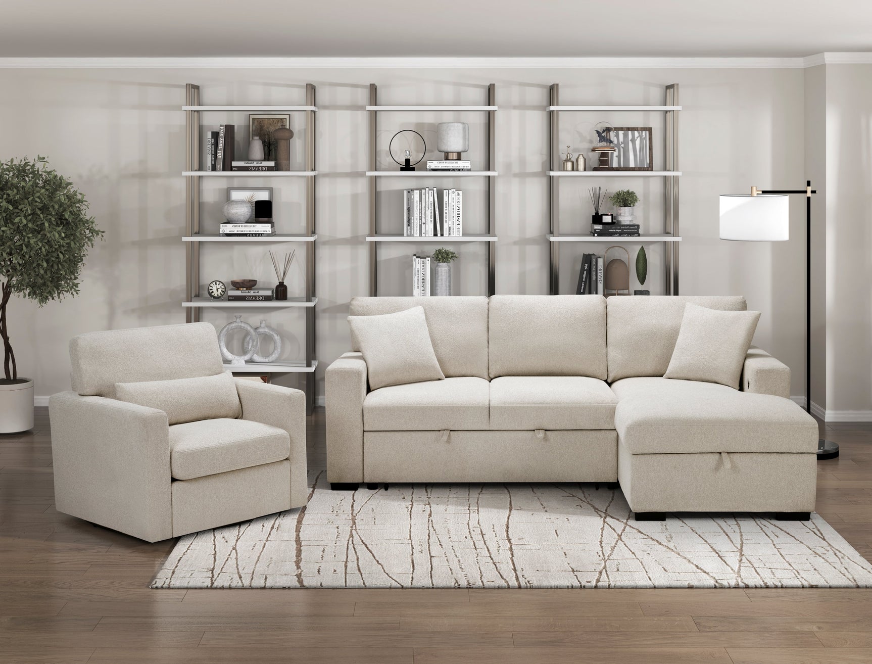 Pompano Beige Sectional with Right Chaise - Ornate Home