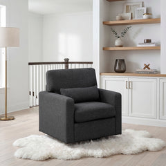 Pompano Black Swivel Chair - Ornate Home