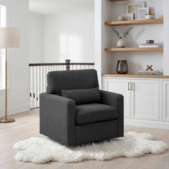 Pompano Black Swivel Chair - Ornate Home