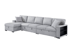 Pompano Gray Sectional with Left Chaise and Pull-out Bed (L Shape) - Ornate Home