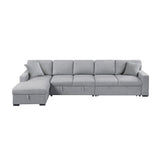 Pompano Gray Sectional with Left Chaise and Pull-out Bed (L Shape) - Ornate Home