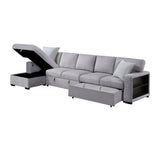 Pompano Gray Sectional with Left Chaise and Pull-out Bed (L Shape) - Ornate Home