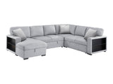 Pompano Gray Sectional with Left Chaise and Pull-out Bed (U Shape) - Ornate Home