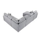 Pompano Gray Sectional with Left Chaise and Pull-out Bed (U Shape) - Ornate Home