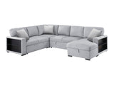 Pompano Gray Sectional with Right Chaise and Pull-out Bed (U Shape) - Ornate Home