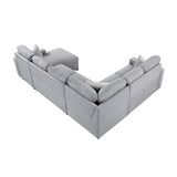 Pompano Gray Sectional with Right Chaise and Pull-out Bed (U Shape) - Ornate Home