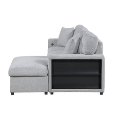 Pompano Gray Sectional with Right Side Chaise and Pull-out Bed - Ornate Home