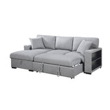 Pompano Sleeper Sectional with Left Chaise, Pull-out Bed and Hidden Storage, Charging Ports - Ornate Home