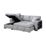 Pompano Sleeper Sectional with Left Chaise, Pull-out Bed and Hidden Storage, Charging Ports - Ornate Home