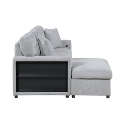 Pompano Sleeper Sectional with Left Chaise, Pull-out Bed and Hidden Storage, Charging Ports - Ornate Home