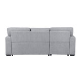 Pompano Sleeper Sectional with Left Chaise, Pull-out Bed and Hidden Storage, Charging Ports - Ornate Home