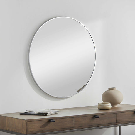 Pontalina Round Silver Gray Mirror - Ornate Home