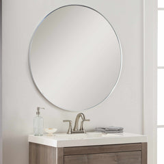 Pontalina Round Silver Gray Mirror - Ornate Home
