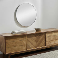 Pontalina Round Silver Gray Mirror - Ornate Home