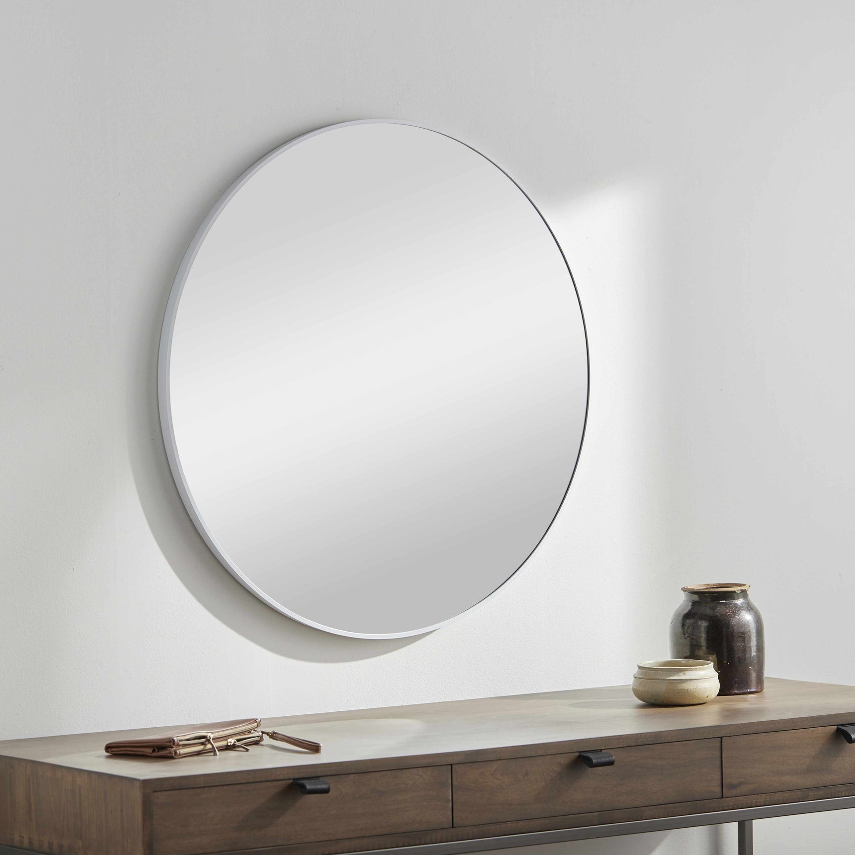 Pontalina Round White Mirror - Clearance - Ornate Home
