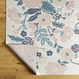 Ponto Cream & Blue Floral Outdoor Area Rug - Clearance - Ornate Home