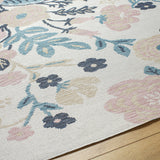 Ponto Cream & Blue Floral Outdoor Area Rug - Clearance - Ornate Home