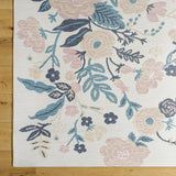 Ponto Cream & Blue Floral Outdoor Area Rug - Clearance - Ornate Home