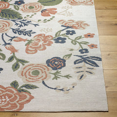 Ponto Cream & Green Floral Outdoor Area Rug - Clearance - Ornate Home
