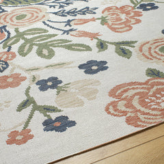 Ponto Cream & Green Floral Outdoor Area Rug - Clearance - Ornate Home