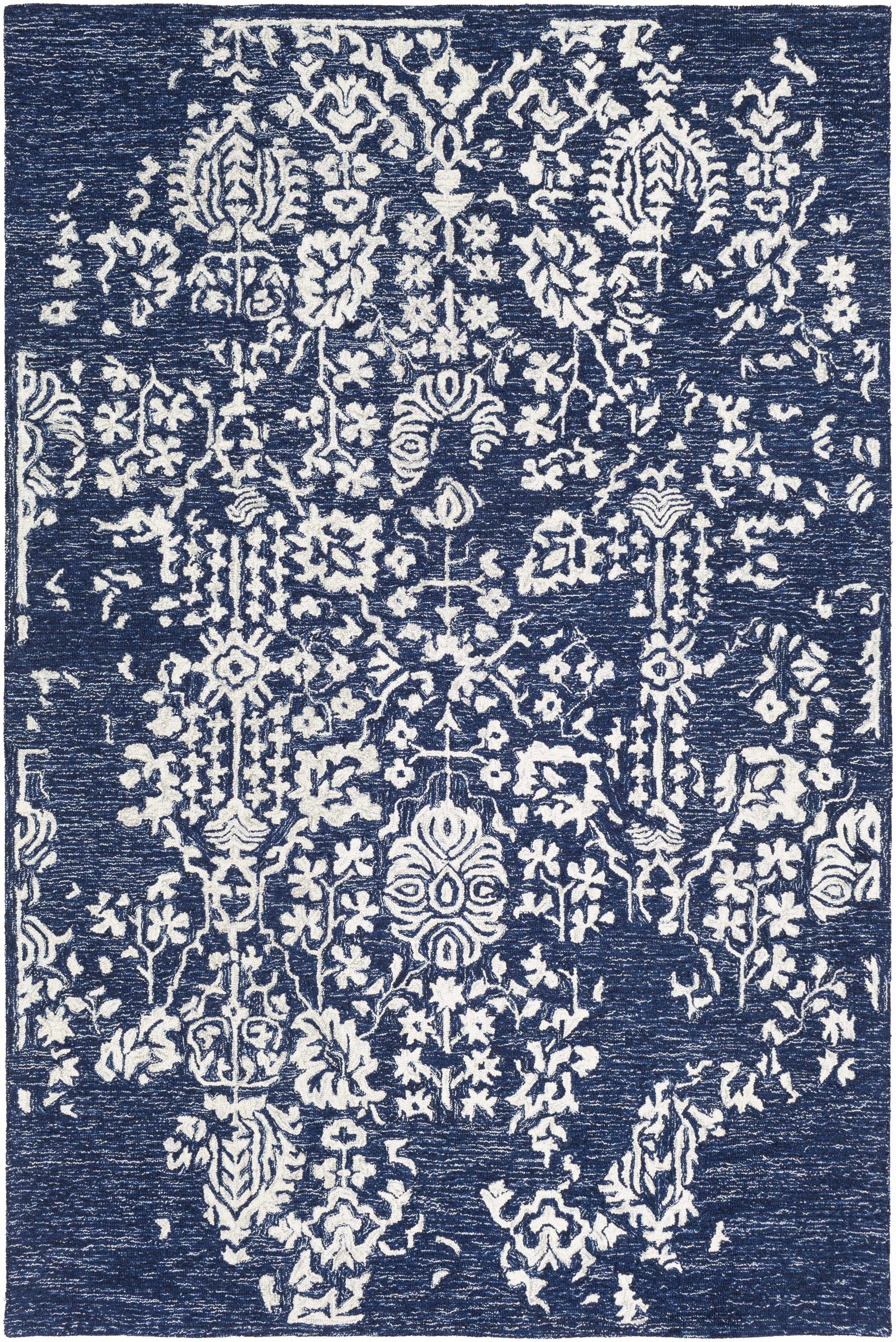 Poole Navy Wool Area Carpet - Ornate Home