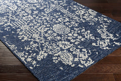 Poole Navy Wool Area Carpet - Ornate Home