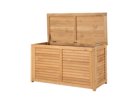 Poolside Teak Outdoor Storage Cushion Box - Ornate Home