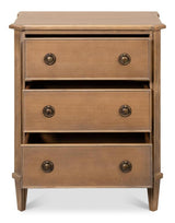 Poppin's Brown Three Drawer Chest - Ornate Home