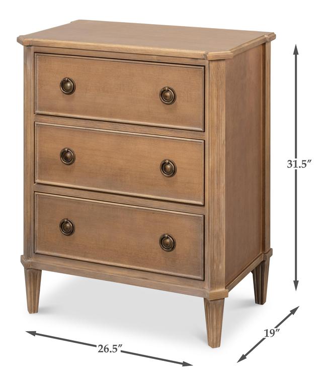 Poppin's Brown Three Drawer Chest - Ornate Home